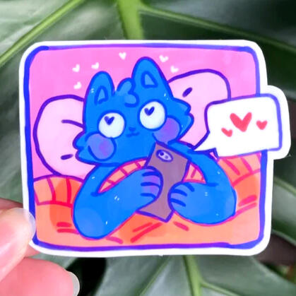 blue kitty sticker